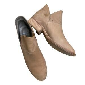 Eileen Fisher Leaf Nubuck Suede Tan Beige Booties Ankle Boots Size 9.5